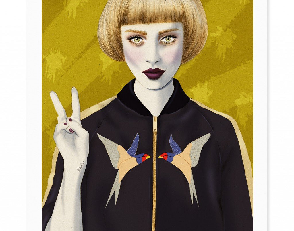 Stella McCartney bomber jacket illustration  Kelly Thompson Melbourne