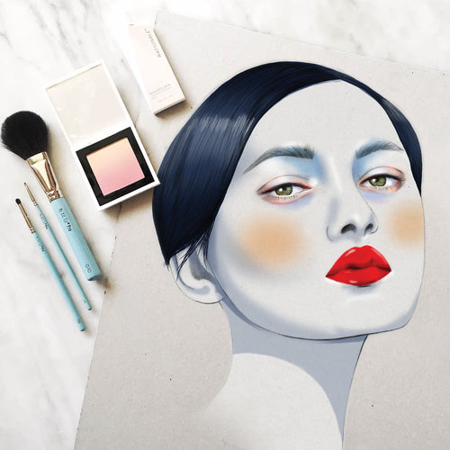 Laud magazine fashion beauty makeup girl illustration by Melbourne based illustrator Kelly Thompson