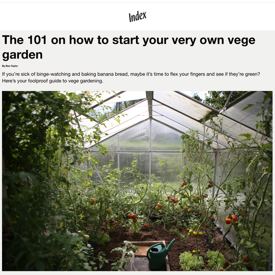 Index Magazine - The 101 on how to start your own Vege garden