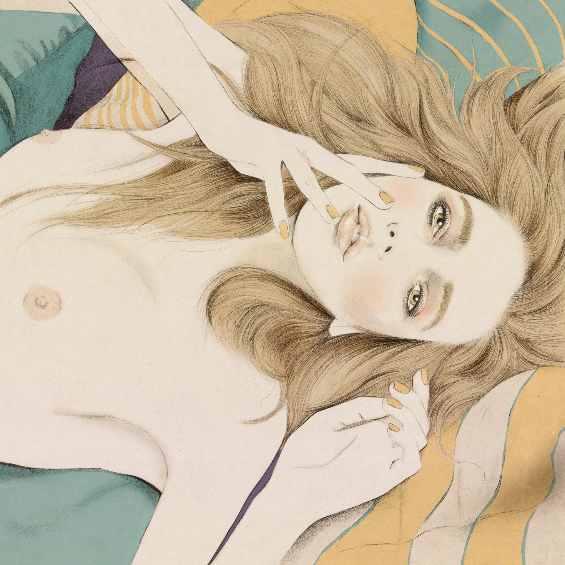 Nude beauty illustration by Melbourne based illustrator Kelly Thompson